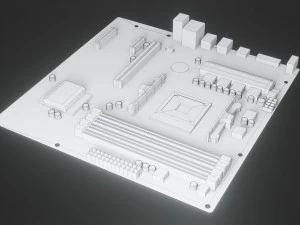 mother board - low poly - game ready 3D Model