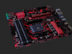 mother board - low poly - game ready 3Dモデル