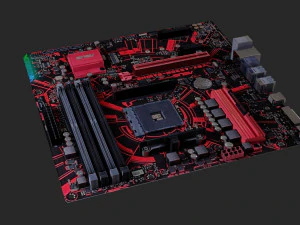 mother board - low poly - game ready 3D Model