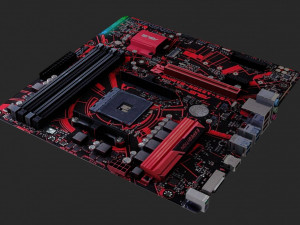 mother board - low poly - game ready 3Dモデル
