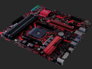 mother board - low poly - game ready 3D Model