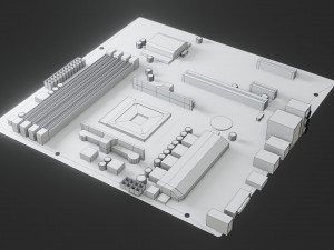 mother board - low poly - game ready 3Dモデル