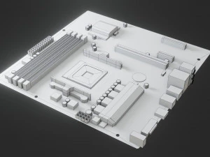 mother board - low poly - game ready 3D Model