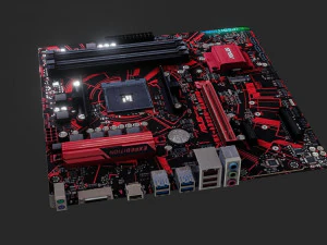 mother board - low poly - game ready 3D Model