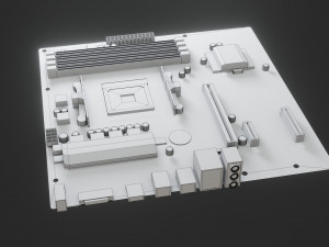 mother board - low poly - game ready 3Dモデル
