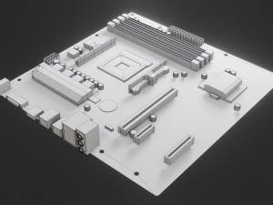mother board - low poly - game ready 3Dモデル