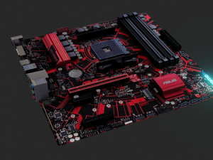 mother board - low poly - game ready 3Dモデル
