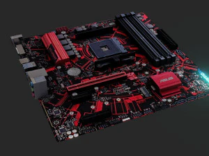 mother board - low poly - game ready 3D Model