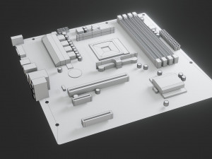 mother board - low poly - game ready 3Dモデル