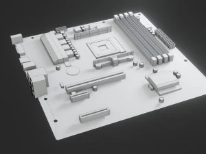 mother board - low poly - game ready 3D Model