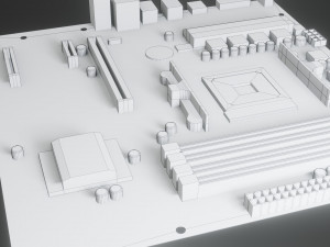 mother board - low poly - game ready 3Dモデル