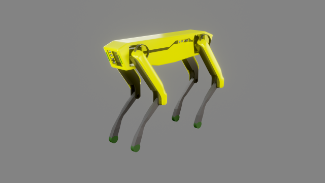 boston dynamics dog - low poly pbr- game ready low-poly 3D Model .c4d .max .obj .3ds .fbx .stl .blend 