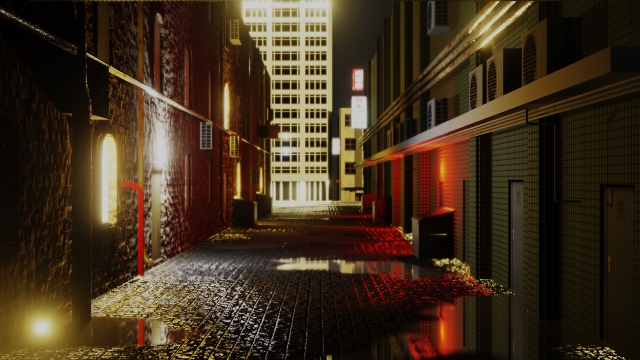 urban alley - low poly - game ready Modelo 3D .c4d .max .obj .3ds .fbx .stl .blend 