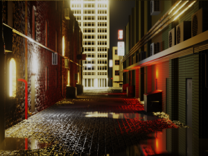 urban alley - low poly - game ready 3D-Modell