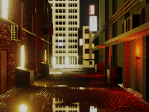 urban alley - low poly - game ready Modelo 3D