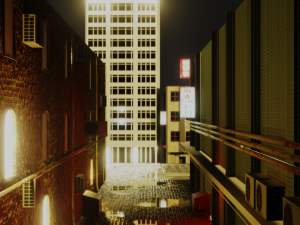 urban alley - low poly - game ready Modelo 3D
