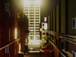 urban alley - low poly - game ready Modelo 3D