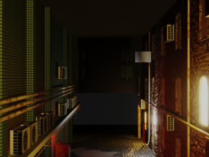 urban alley - low poly - game ready Modelo 3D