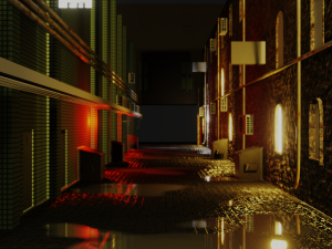 urban alley - low poly - game ready Modelo 3D
