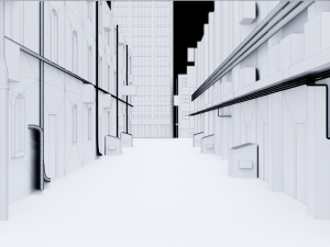 urban alley - low poly - game ready Modelo 3D
