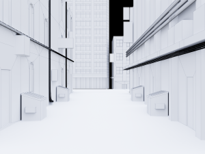 urban alley - low poly - game ready Modelo 3D