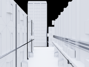 urban alley - low poly - game ready Modelo 3D