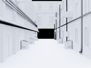 urban alley - low poly - game ready Modelo 3D