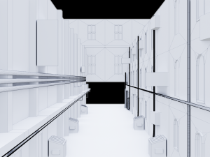 urban alley - low poly - game ready Modelo 3D