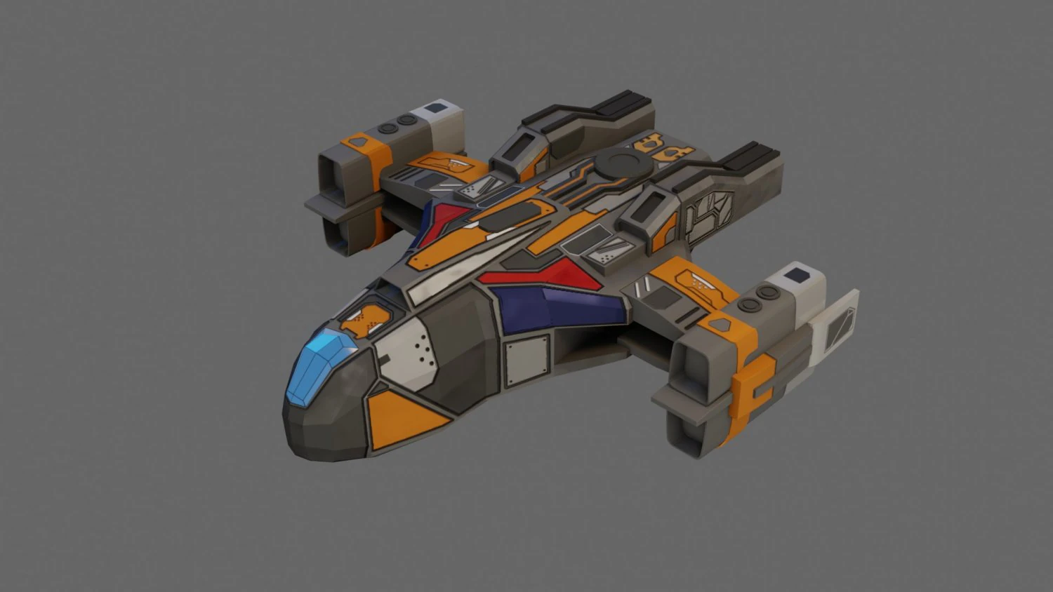sci-fi aircraft - low poly - game ready - pbr 3D Model .c4d .max .obj .3ds .fbx .stl .blend 