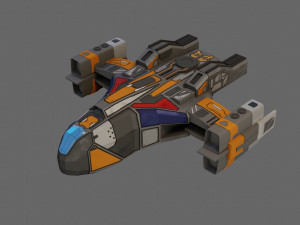 sci-fi aircraft - low poly - game ready - pbr 3D-Modell