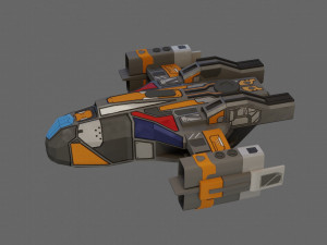 sci-fi aircraft - low poly - game ready - pbr Modèle 3D