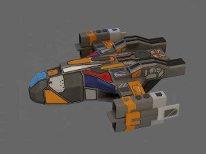 sci-fi aircraft - low poly - game ready - pbr 3D Model
