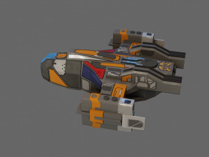 sci-fi aircraft - low poly - game ready - pbr Modèle 3D