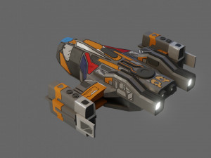 sci-fi aircraft - low poly - game ready - pbr Modèle 3D