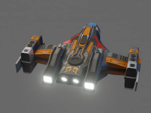 sci-fi aircraft - low poly - game ready - pbr 3D Model