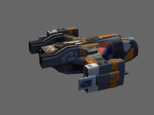 sci-fi aircraft - low poly - game ready - pbr Modèle 3D