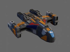 sci-fi aircraft - low poly - game ready - pbr 3D Model