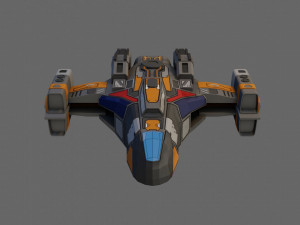 sci-fi aircraft - low poly - game ready - pbr Modèle 3D