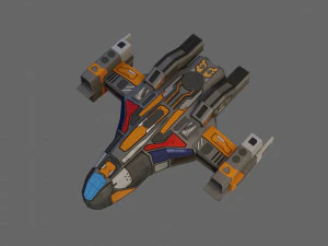 sci-fi aircraft - low poly - game ready - pbr 3D Model
