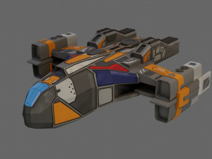 sci-fi aircraft - low poly - game ready - pbr Modèle 3D