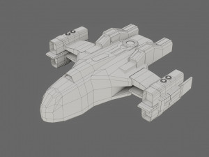 sci-fi aircraft - low poly - game ready - pbr Modèle 3D