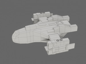 sci-fi aircraft - low poly - game ready - pbr Modèle 3D