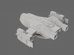 sci-fi aircraft - low poly - game ready - pbr Modèle 3D