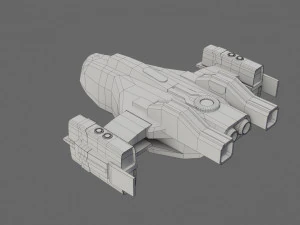sci-fi aircraft - low poly - game ready - pbr 3D Model