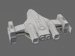 sci-fi aircraft - low poly - game ready - pbr Modèle 3D
