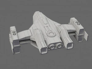 sci-fi aircraft - low poly - game ready - pbr 3D Model