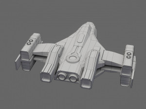 sci-fi aircraft - low poly - game ready - pbr Modèle 3D