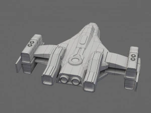 sci-fi aircraft - low poly - game ready - pbr 3D Model