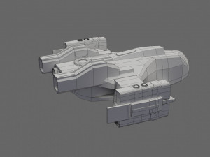 sci-fi aircraft - low poly - game ready - pbr Modèle 3D