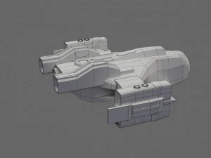 sci-fi aircraft - low poly - game ready - pbr 3D Model